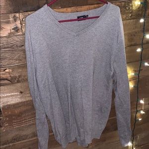 Gray v neck sweater